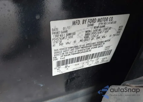 2011 Ford Explorer from USA, damaged, VIN 1FMHK7B84BGA22632